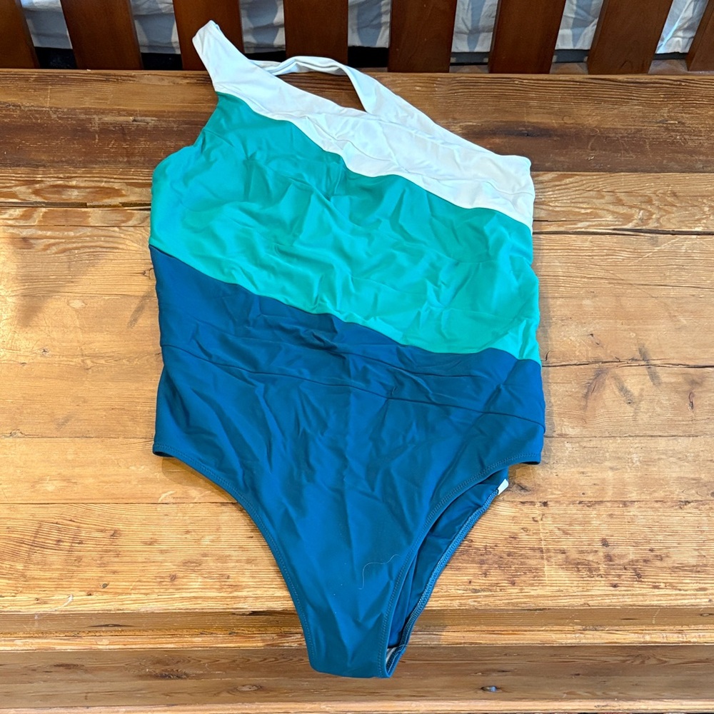 Summersalt Teal and White one piece Swimsuit
